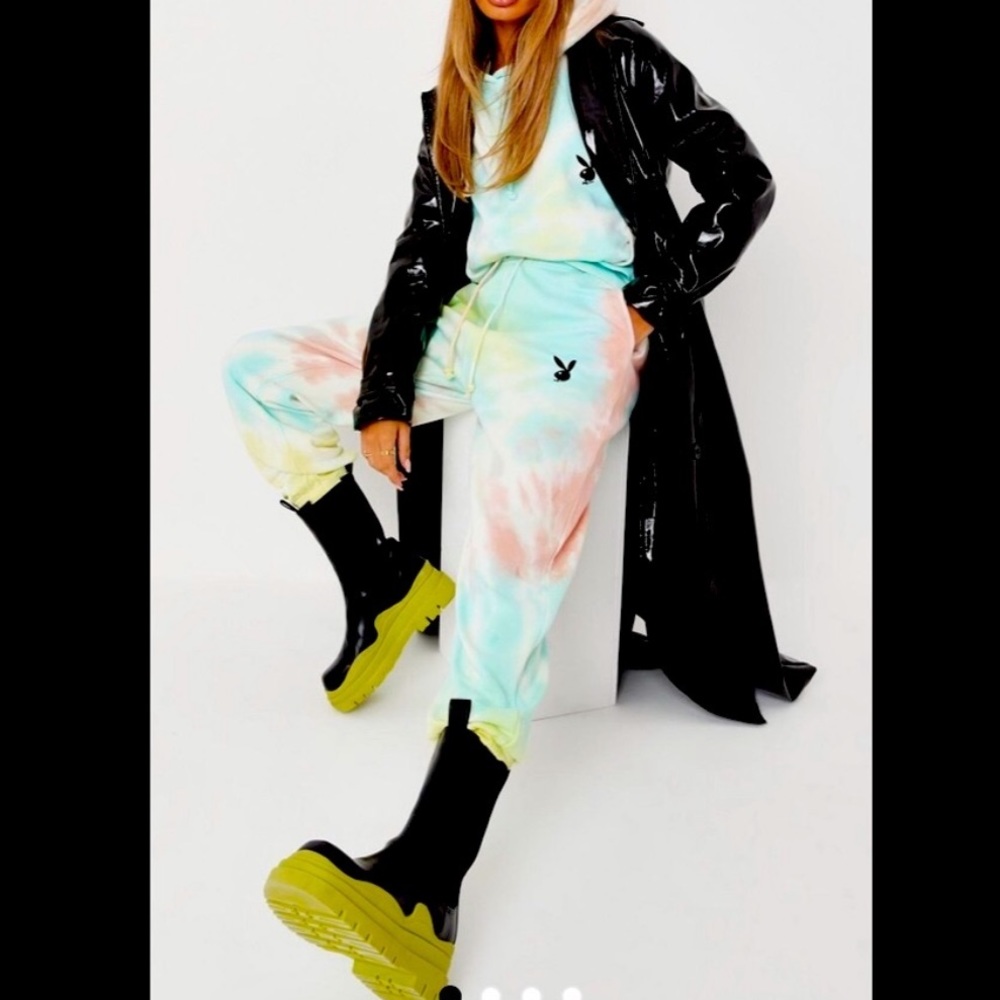 PLAYBOY Tie-dyed Joggers/ Sweatpants  Sweatshirt  Whole outfit In Closet